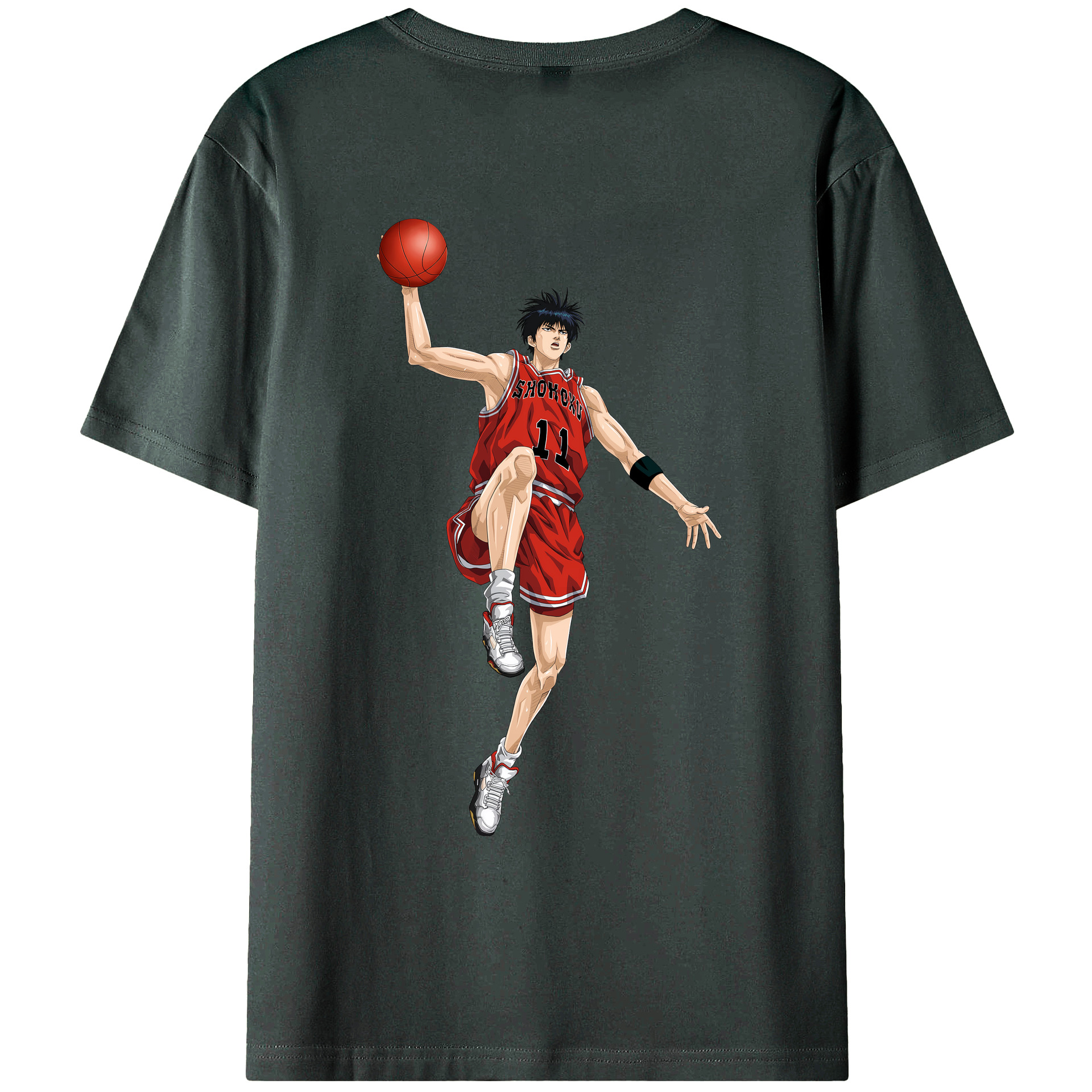 （画像用） SLAM DUNK／スラムダンク 綿100％ メンズ半袖Tシャツ（バックプリント） 通気性